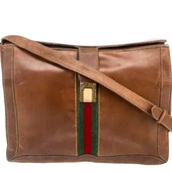 Gucci Vintage Briefcase Leather Satchel